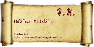 Hász Milán névjegykártya